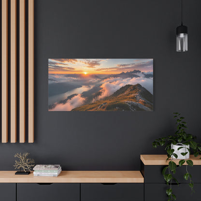Golden Summit Above the Clouds Canvas Canvas image 71