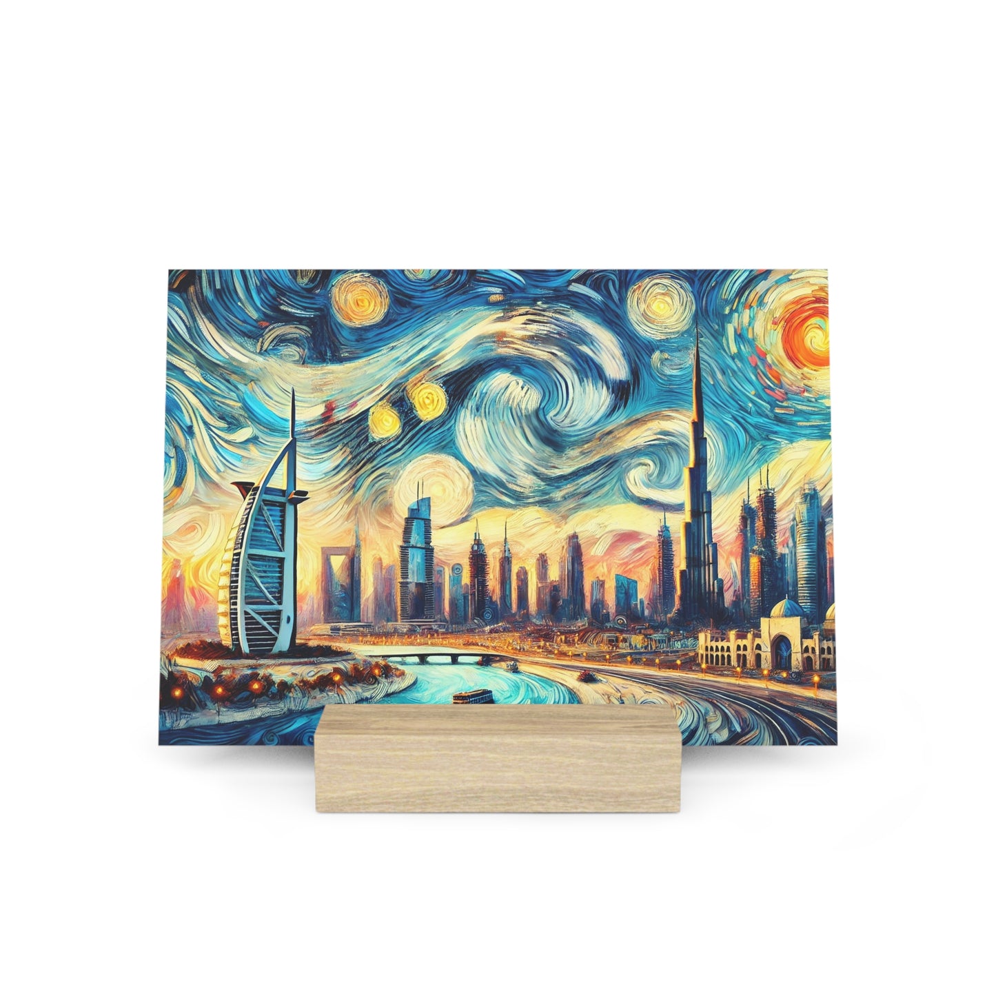 Dubai Starry Night: Vincent van Gogh Inspired Gallery Board – Artistic Panorama