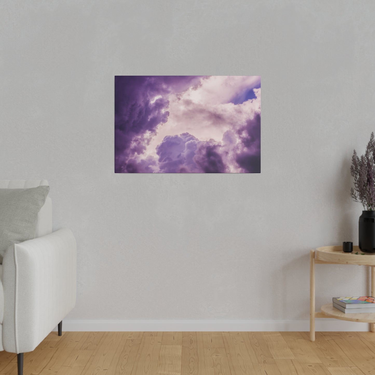 Mystic Purple Cloudscape: Ethereal Sky Canvas Print