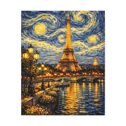 Paris in a Starry Dream – Eiffel Tower Van Gogh Inspired Canvas Print in Van Gogh style canvas art, product image 11 of 64