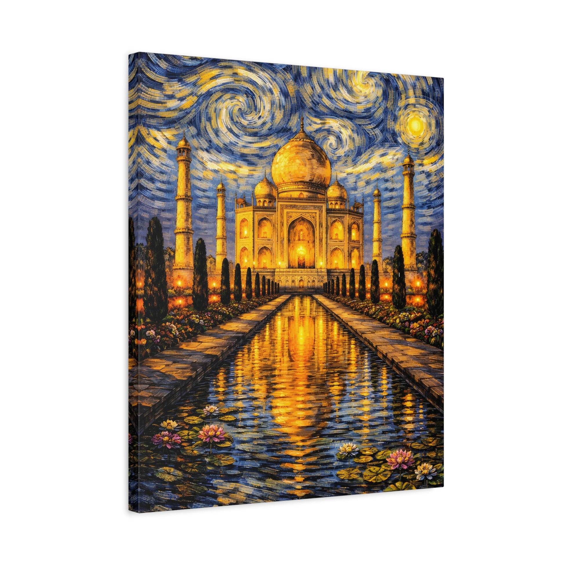 The Taj Mahal in a Starry Dream – Van Gogh Inspired Canvas Print in Van Gogh style canvas art, product image 40 of 60