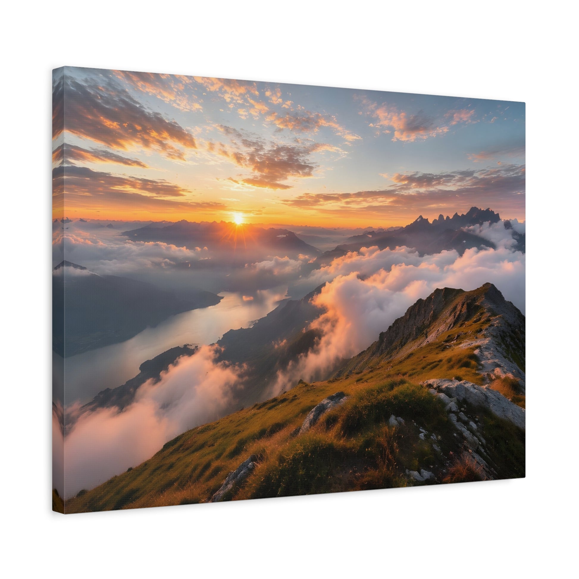 Golden Summit Above the Clouds Canvas Canvas image 45