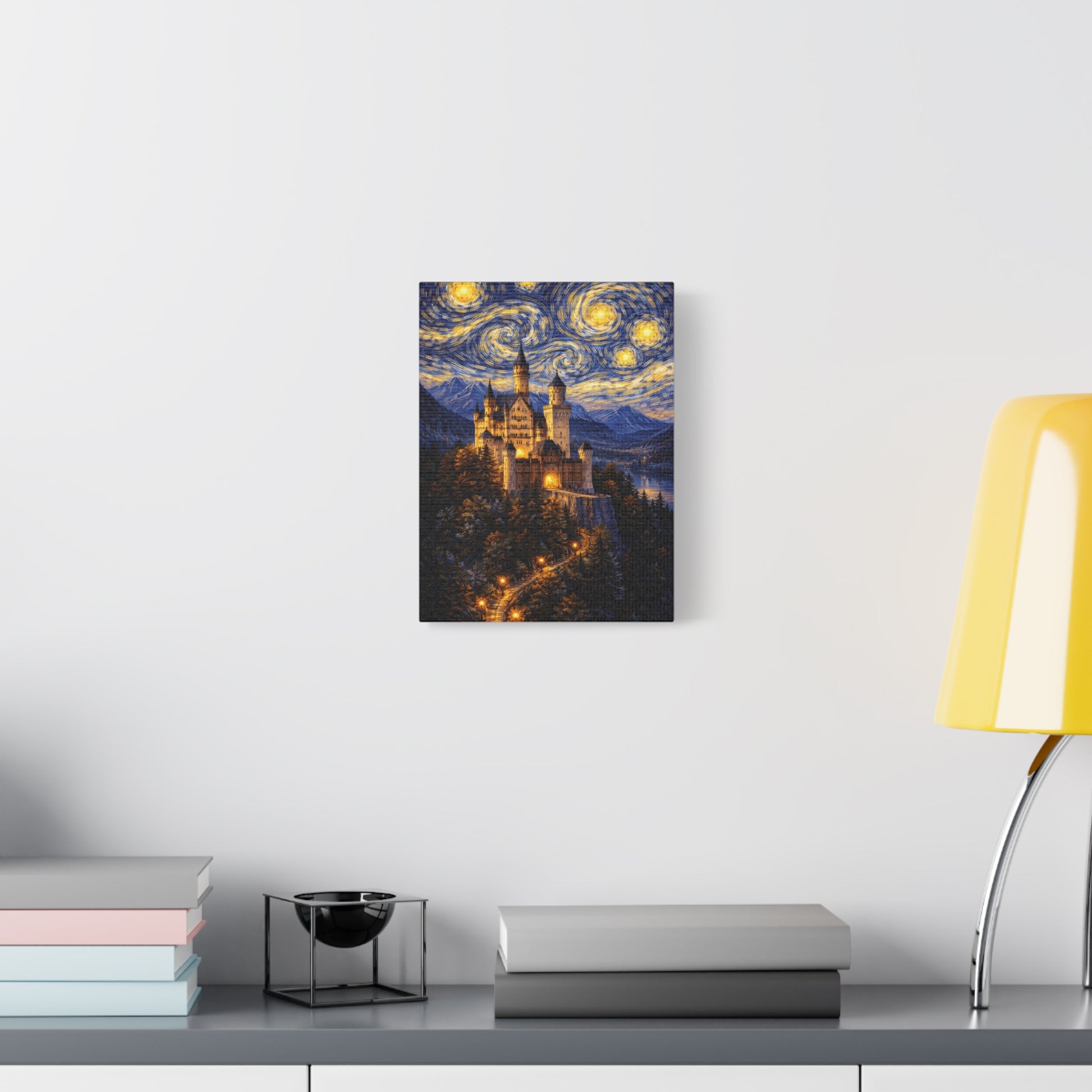 Neuschwanstein Castle Under a Starry Sky – Van Gogh Inspired canvas wall art, product image 19 of 56
