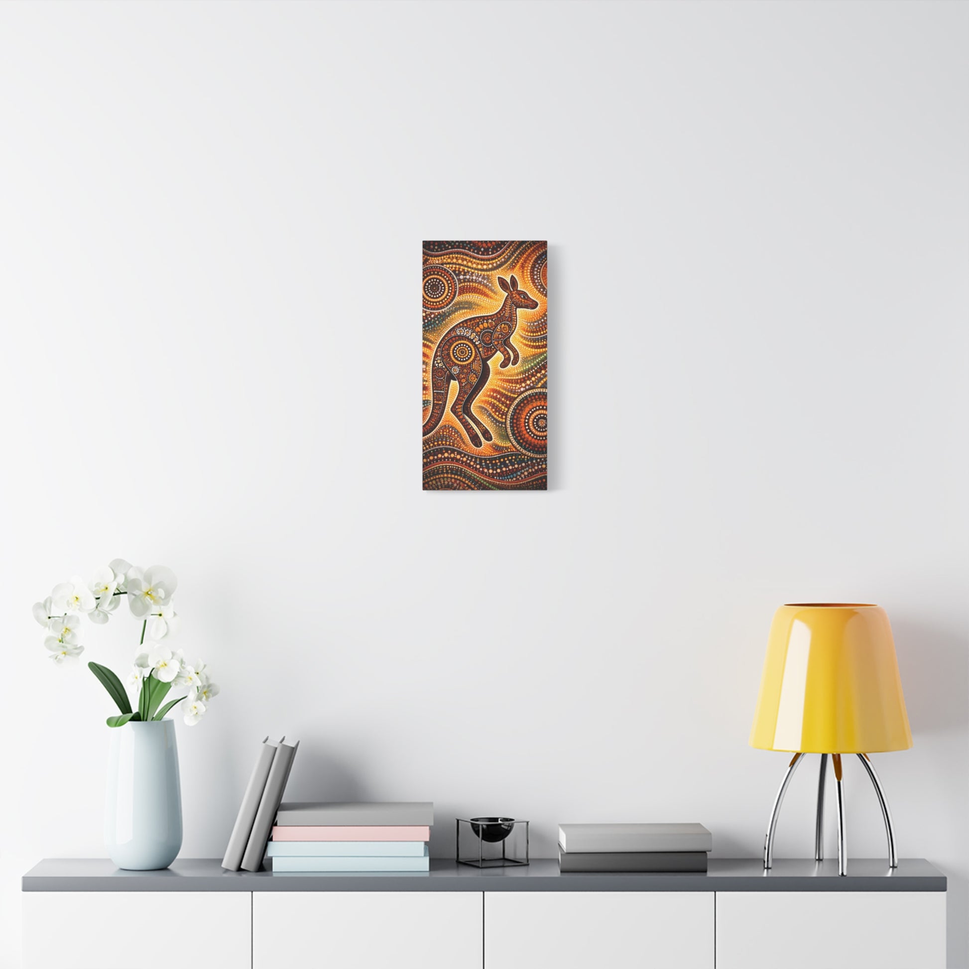 Kangaroo Aboriginal Dot Art Canvas Print – Warm Boho Wall Decor Canvas image 24