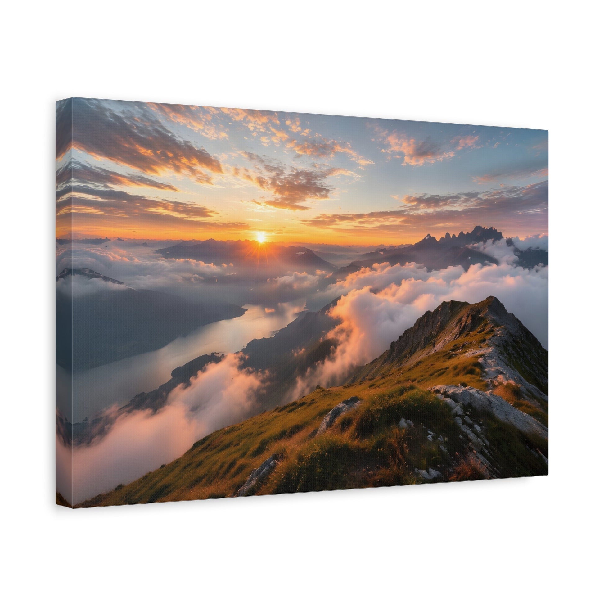 Golden Summit Above the Clouds Canvas Canvas image 33
