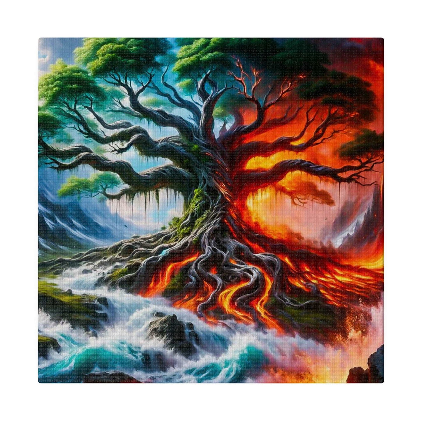 Ethereal Fusion: Elemental Forces Canvas Art