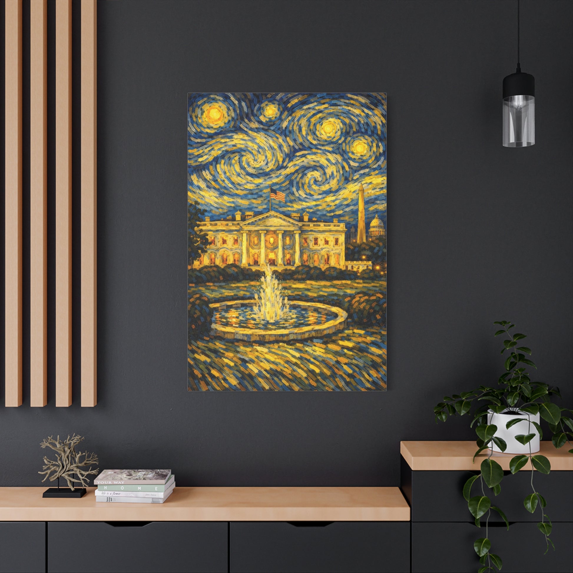 The White House Beneath a Starry Sky – Van Gogh Inspired Canvas Print in Van Gogh style canvas art, product image 65 of 68
