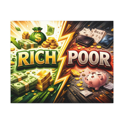 Rich vs Poor Abstract Money Mindset Canvas Canvas image 12