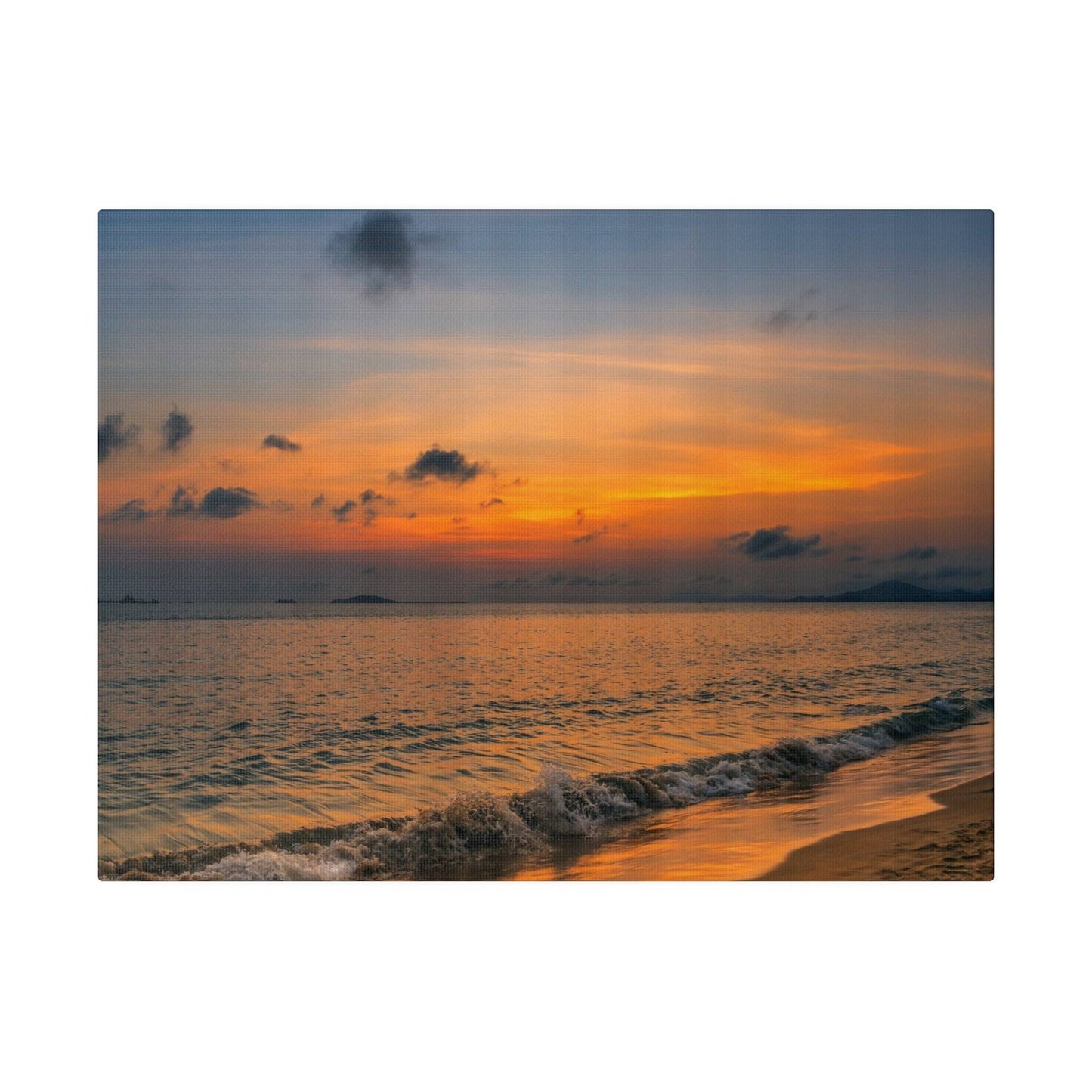 the sun is setting over the water at the beach