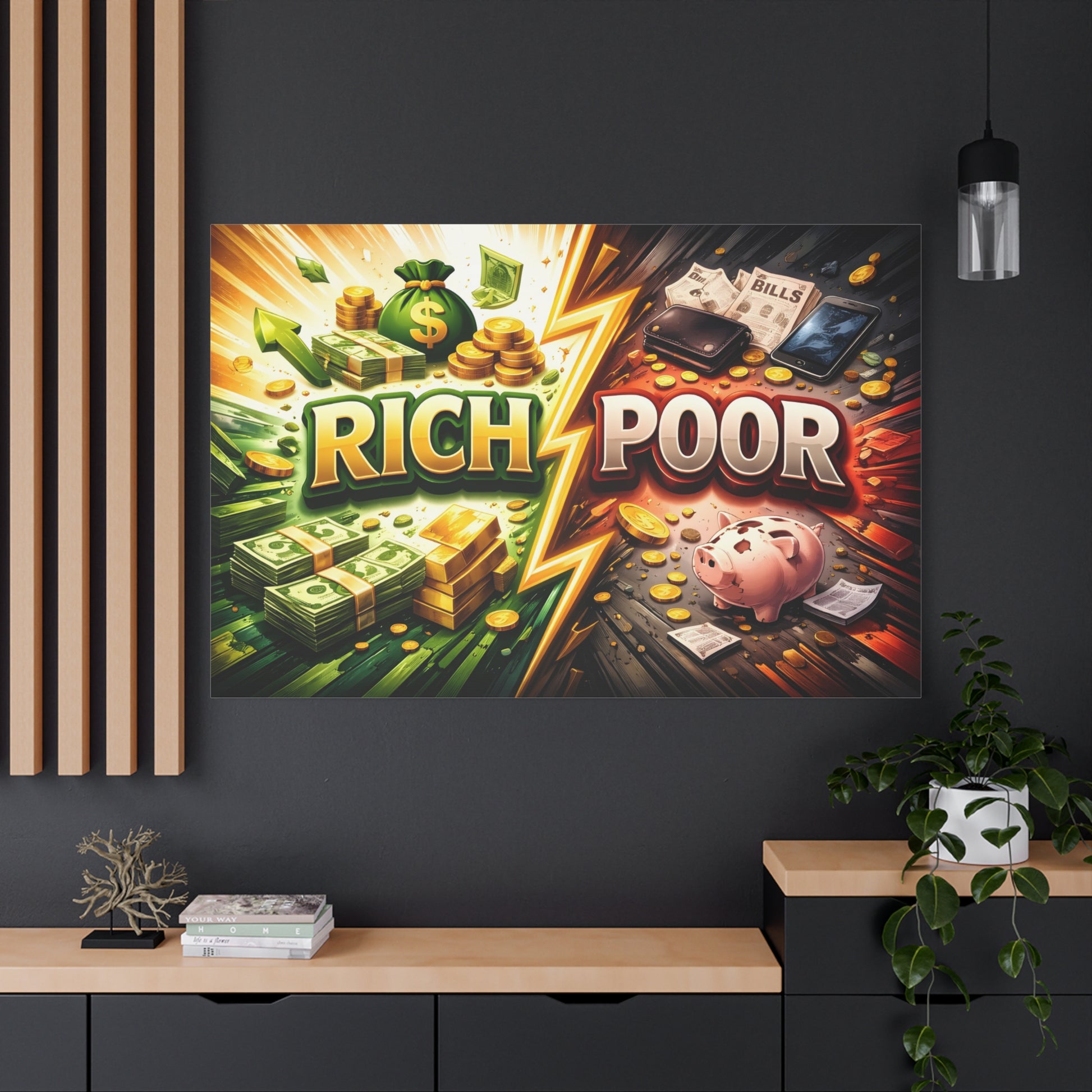 Rich vs Poor Abstract Money Mindset Canvas Canvas image 72