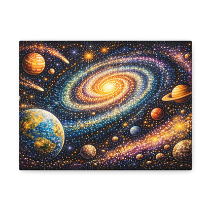 Galaxy Spiral Matte Canvas Wall Art — Colorful Space Planets Decor Canvas image 2