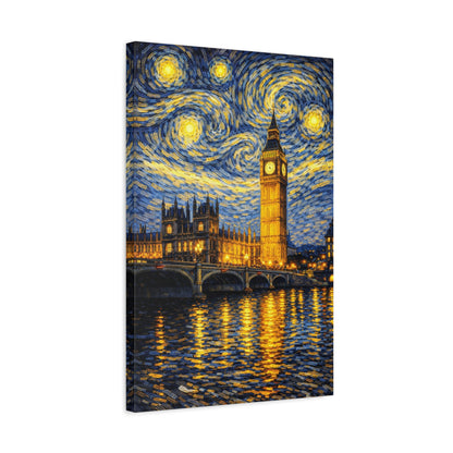 Big Ben Beneath a Starry Sky – Van Gogh Inspired Canvas Print in Van Gogh style canvas art, product image 35 of 64