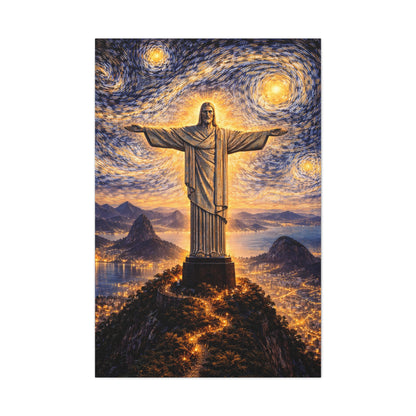 Christ the Redeemer Beneath a Starry Sky – Van Gogh Inspired canvas wall art, product image 15 of 64