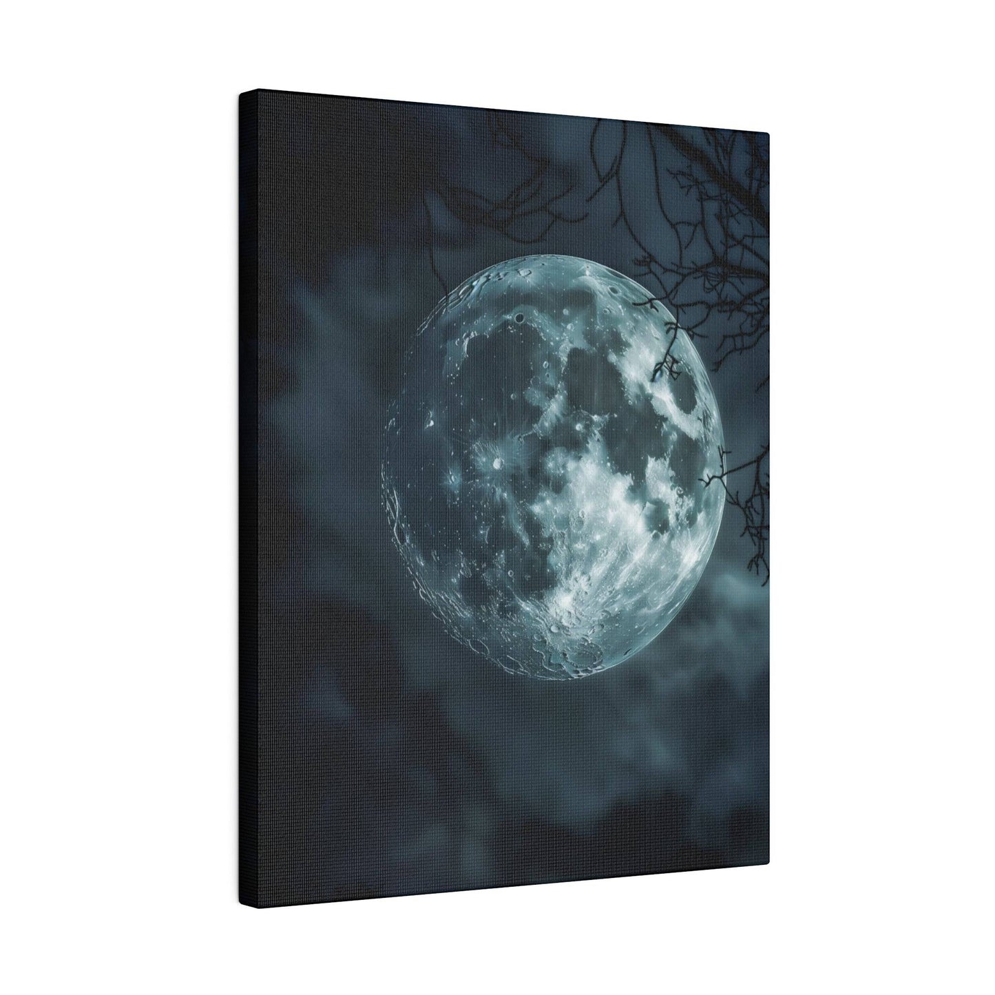 Lunar Whisper: Midnight Moon Canvas Art