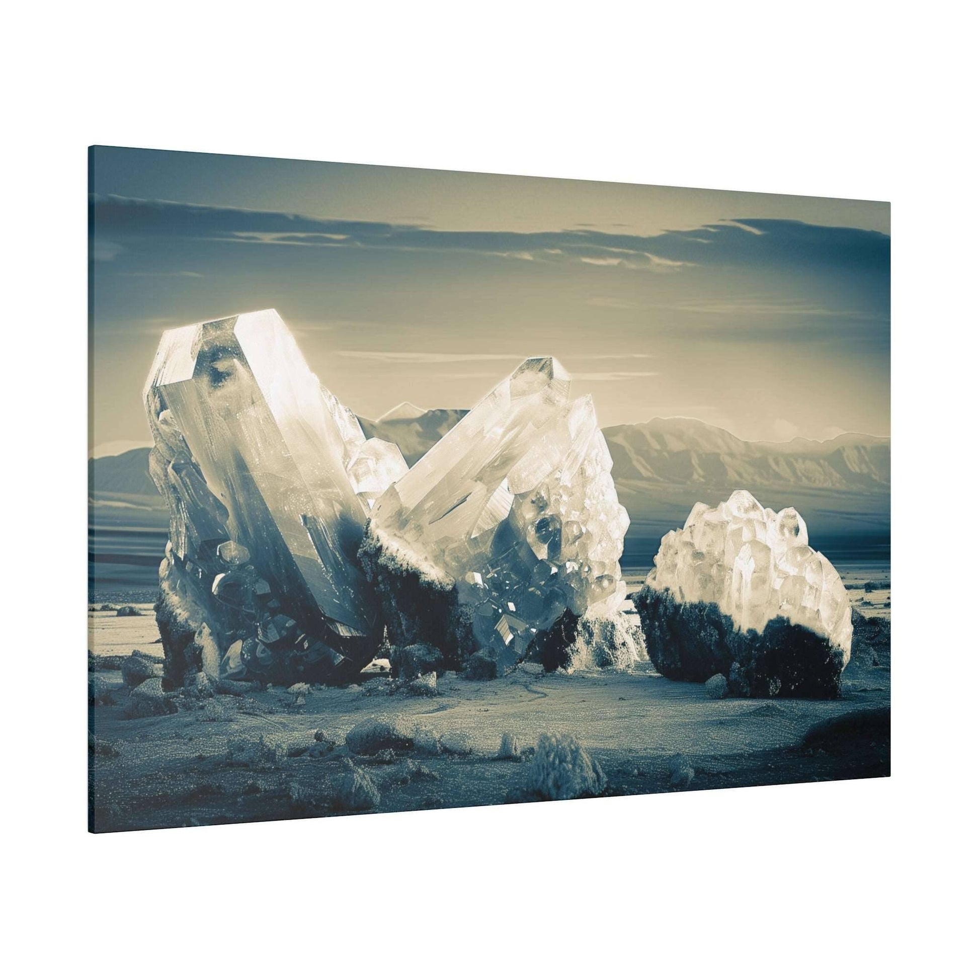 Mystic Crystal Landscape Canvas Art - Serene Desert Radiance