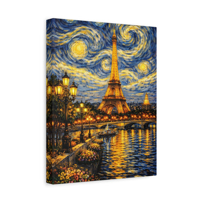 Paris in a Starry Dream – Eiffel Tower Van Gogh Inspired Canvas Print in Van Gogh style canvas art, product image 23 of 64
