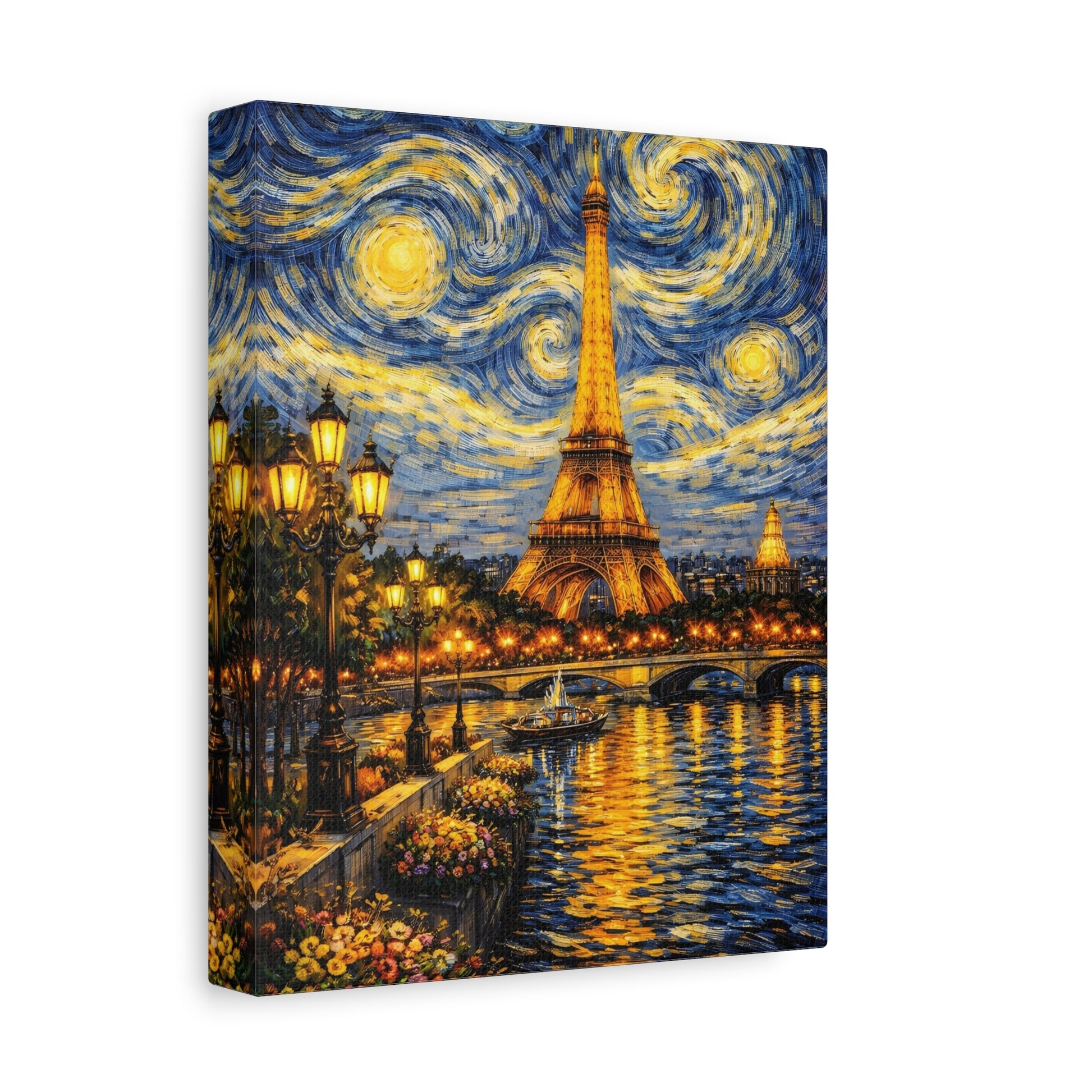 Paris in a Starry Dream – Eiffel Tower Van Gogh Inspired Canvas Print in Van Gogh style canvas art, product image 17 of 64