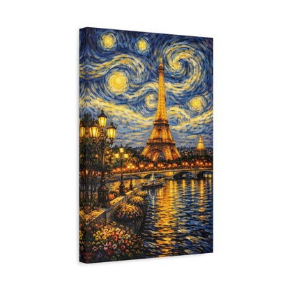 Paris in a Starry Dream – Eiffel Tower Van Gogh Inspired Canvas Print in Van Gogh style canvas art, product image 29 of 64