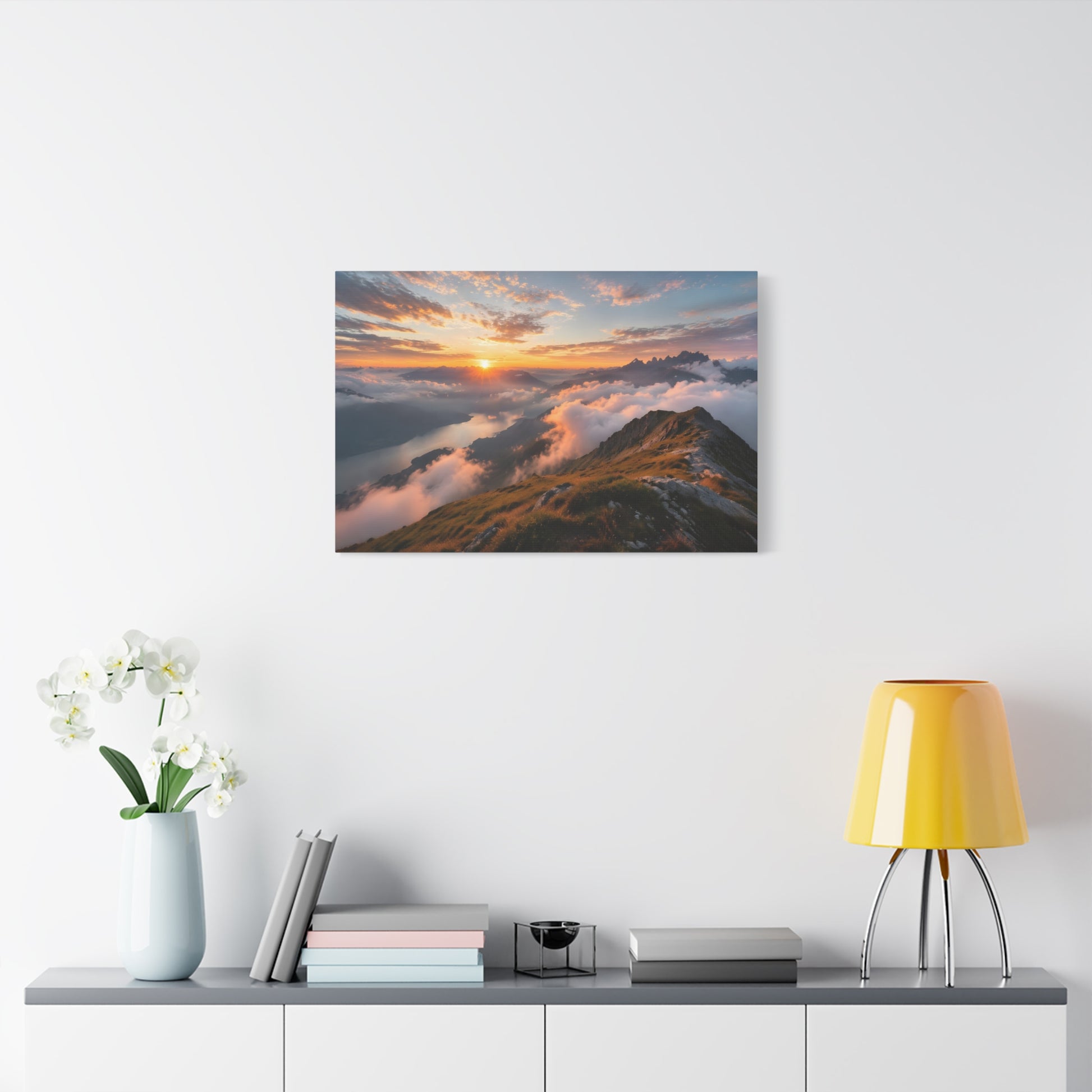 Golden Summit Above the Clouds Canvas Canvas image 55