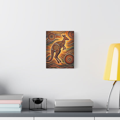 Kangaroo Aboriginal Dot Art Canvas Print – Warm Boho Wall Decor Canvas image 21