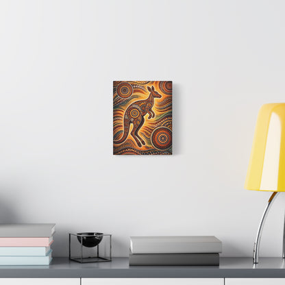 Kangaroo Aboriginal Dot Art Canvas Print – Warm Boho Wall Decor Canvas image 18