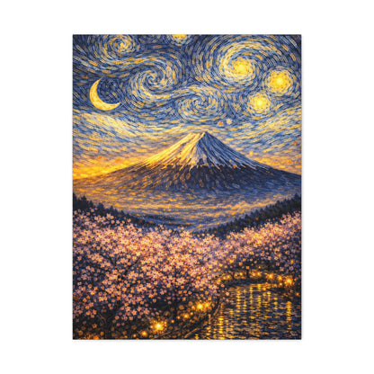 Mount Fuji Under a Starry Sky – Van Gogh Inspired canvas wall art, product image 12 of 64