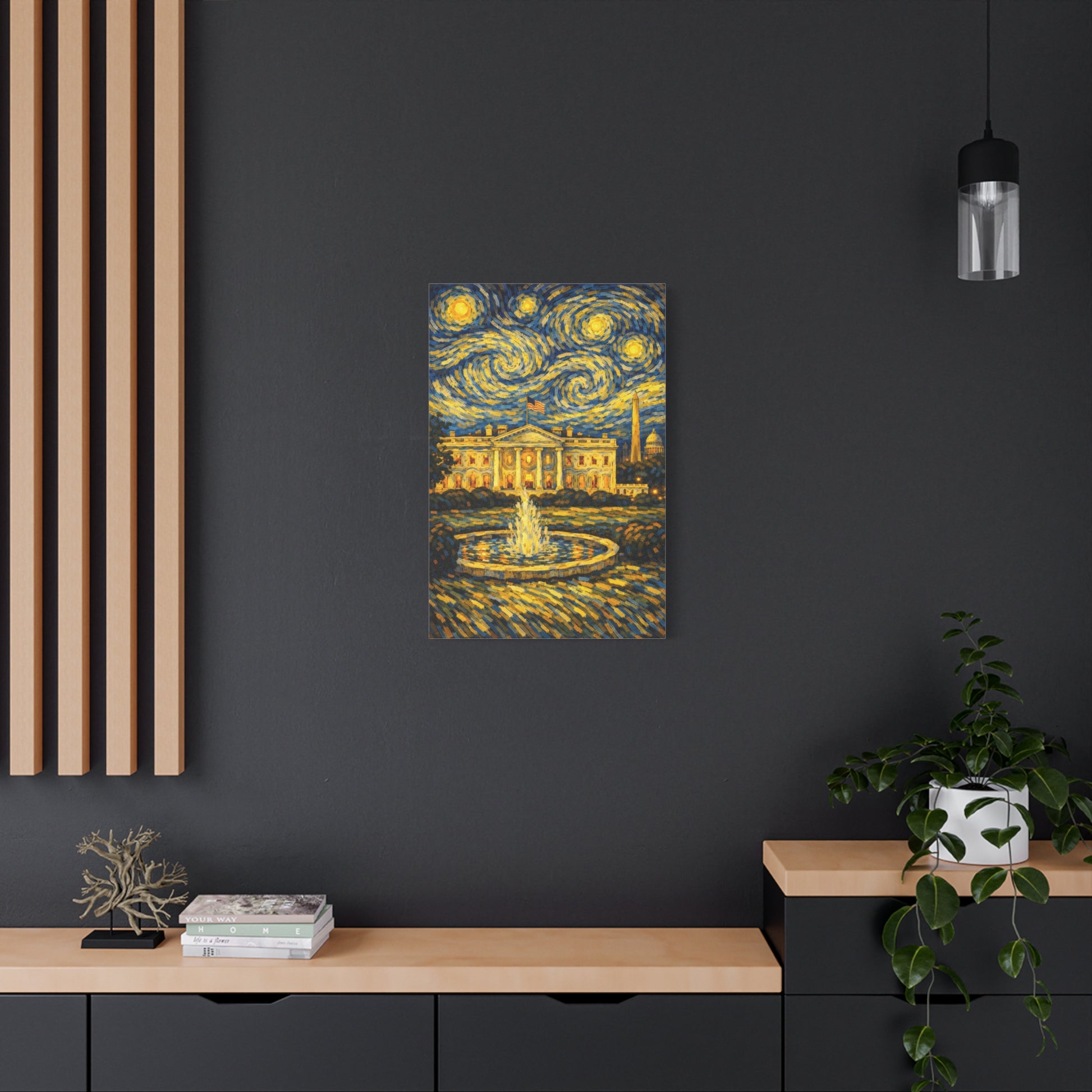 The White House Beneath a Starry Sky – Van Gogh Inspired Canvas Print in Van Gogh style canvas art, product image 50 of 68