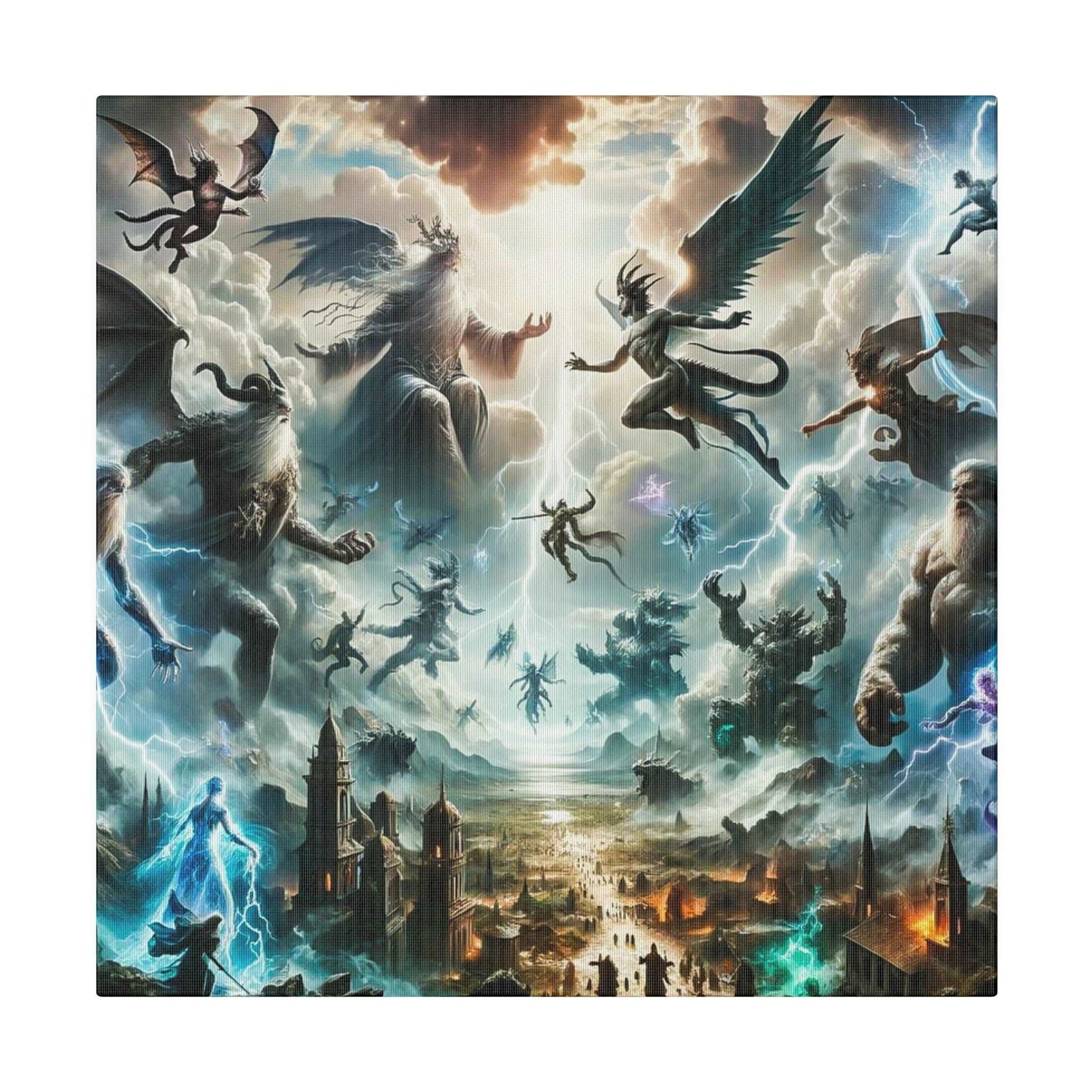 Battle of the Gods: Epic Mythological Canvas Art