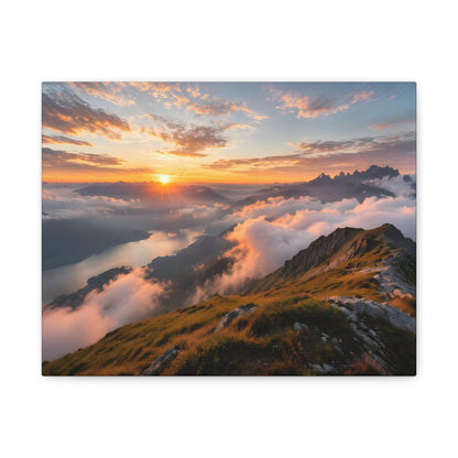Golden Summit Above the Clouds Canvas Canvas image 3
