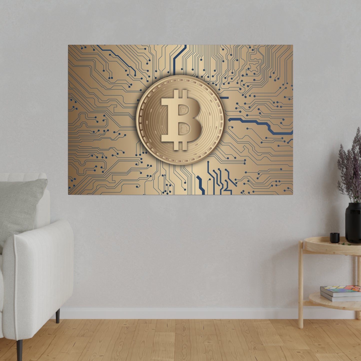 Bitcoin Circuitry Art Print - Modern Wall Décor for Tech Enthusiasts