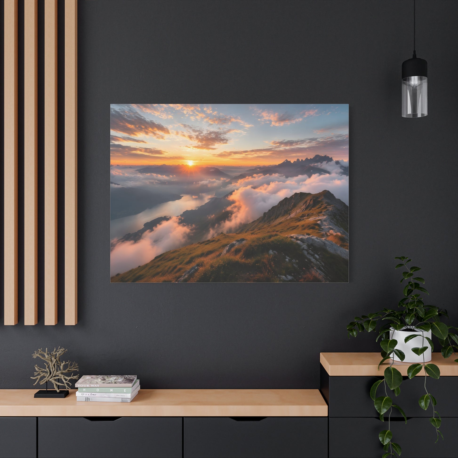 Golden Summit Above the Clouds Canvas Canvas image 77