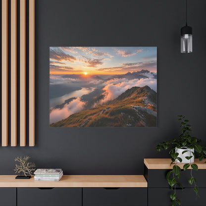 Golden Summit Above the Clouds Canvas Canvas image 77