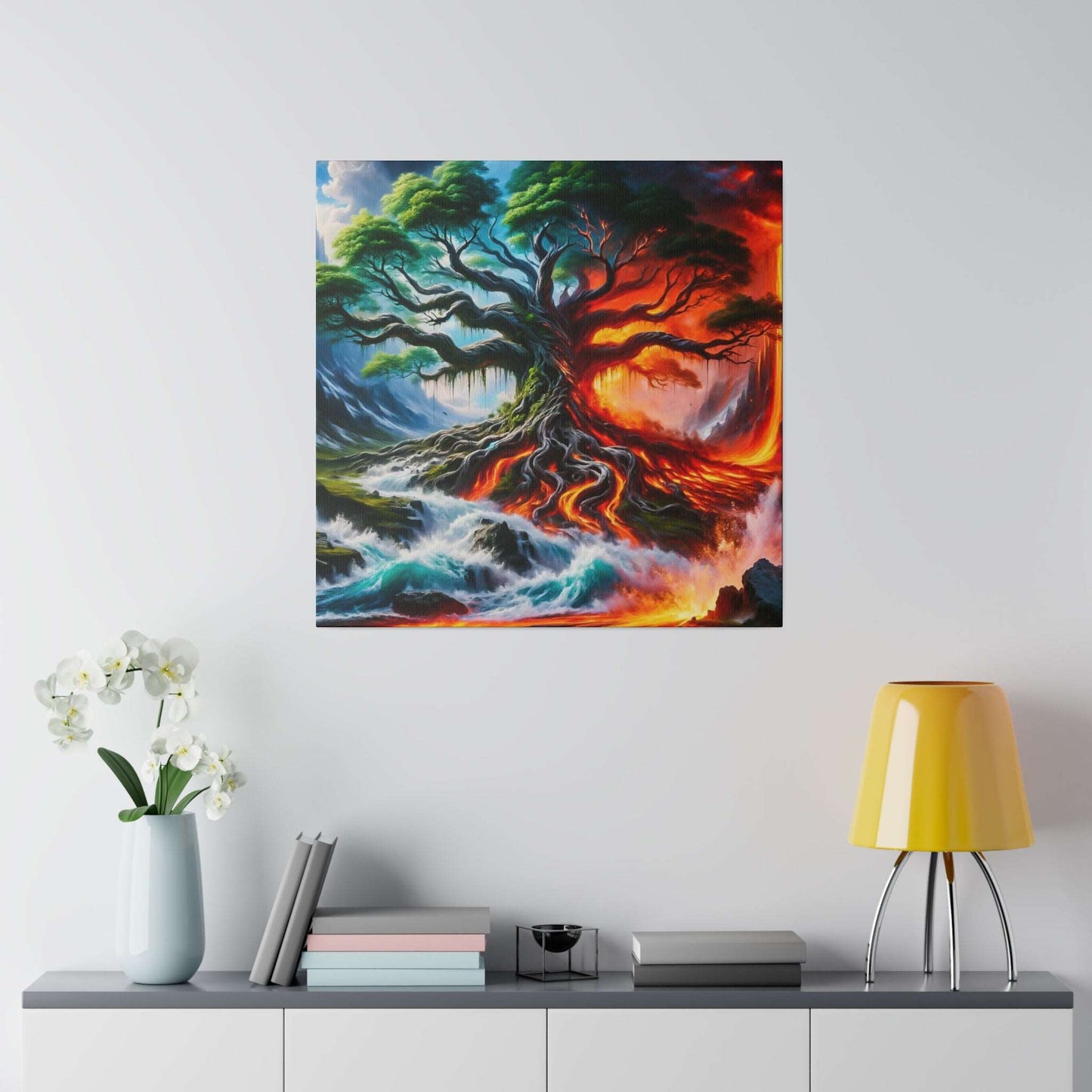 Ethereal Fusion: Elemental Forces Canvas Art