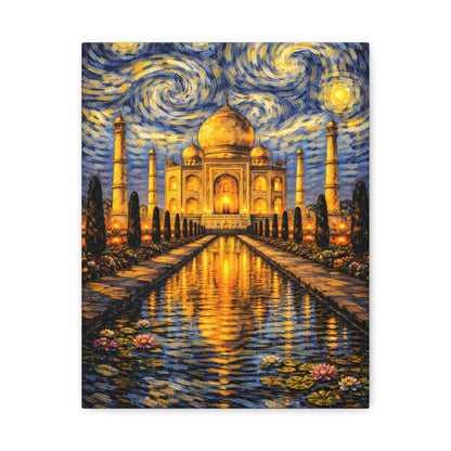 The Taj Mahal in a Starry Dream – Van Gogh Inspired Canvas Print in Van Gogh style canvas art, product image 3 of 60