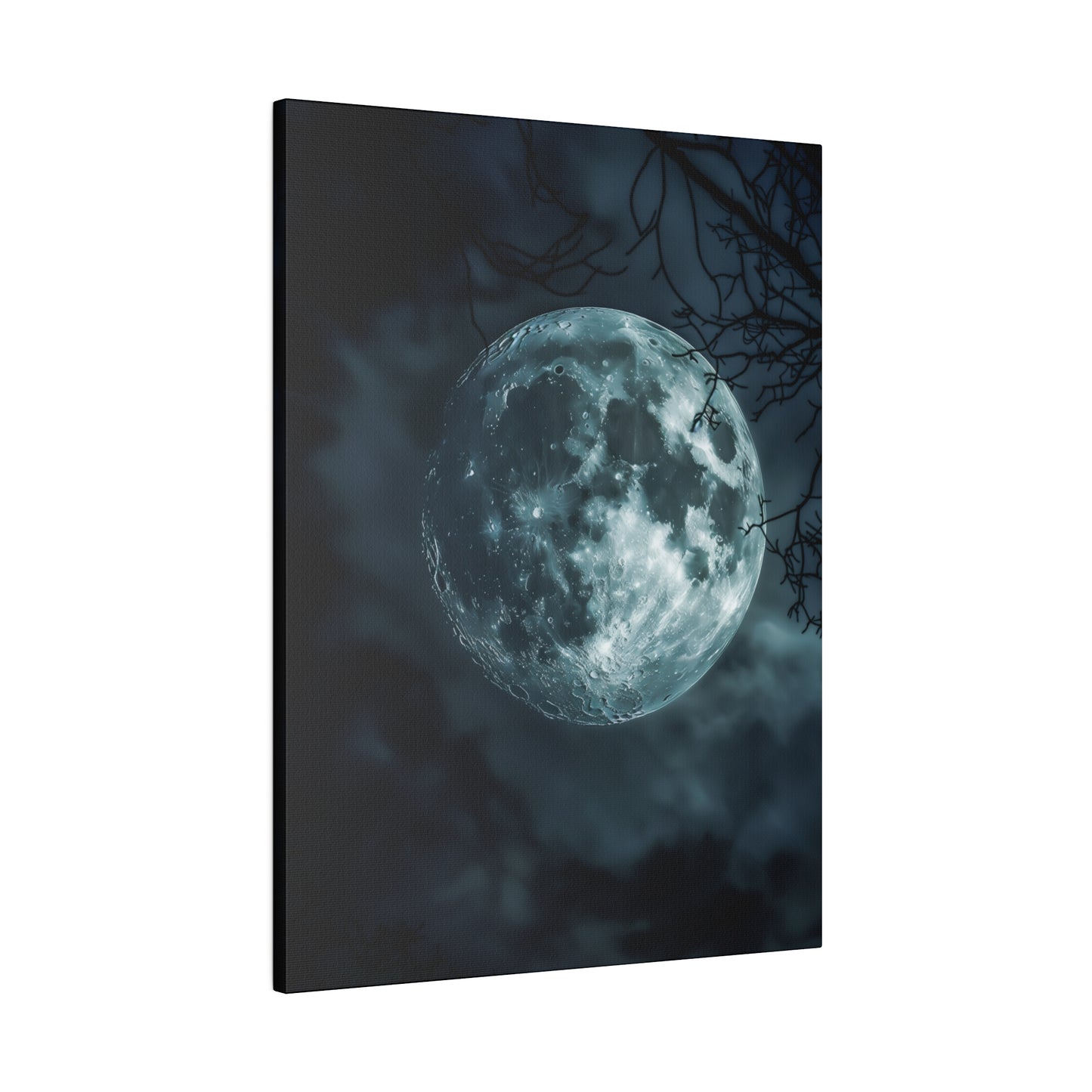 Lunar Whisper: Midnight Moon Canvas Art