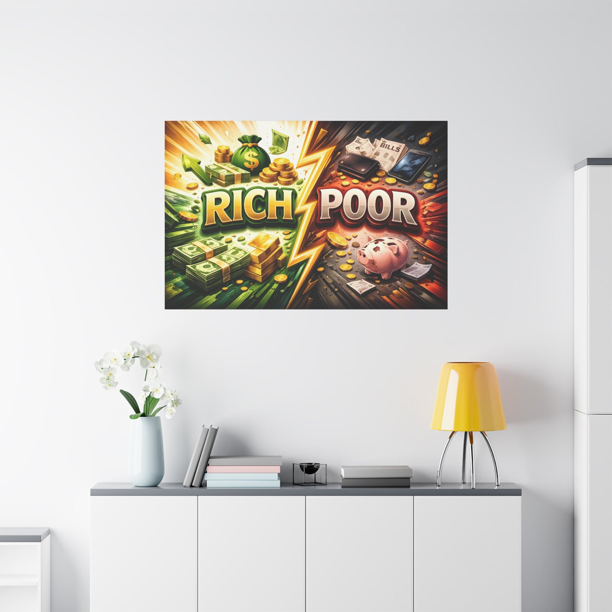 Rich vs Poor Abstract Money Mindset Canvas Canvas image 65