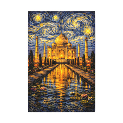 The Taj Mahal in a Starry Dream – Van Gogh Inspired Canvas Print in Van Gogh style canvas art, product image 10 of 60