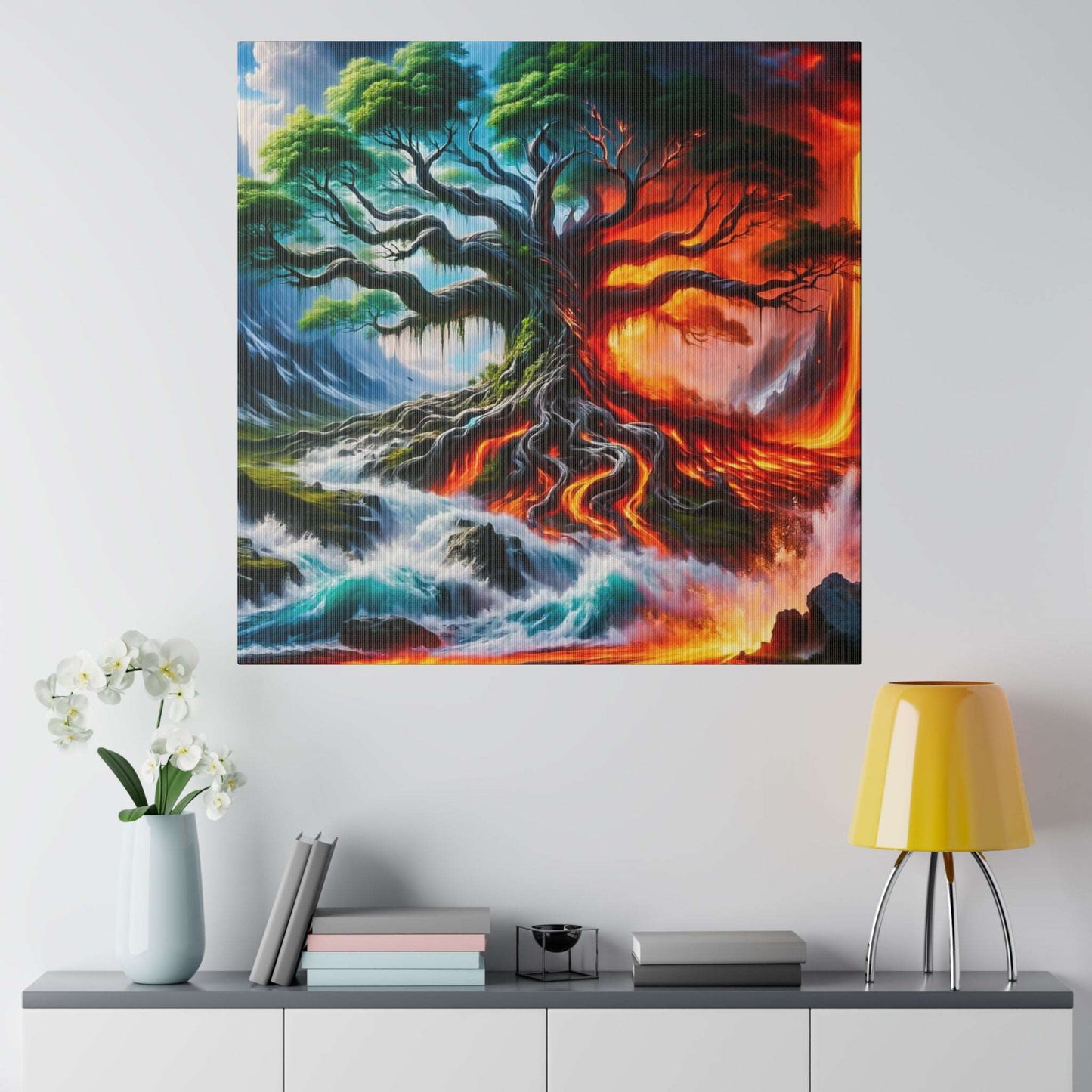 Ethereal Fusion: Elemental Forces Canvas Art