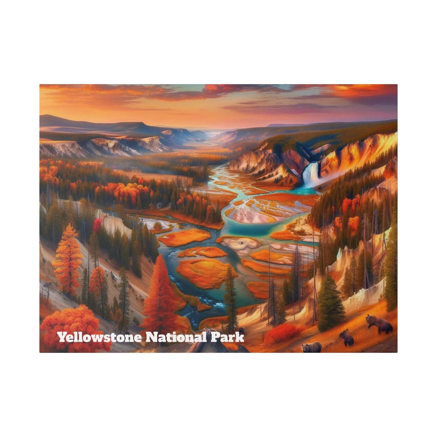 Yellowstone Wonders: Vibrant National Park Canvas Art