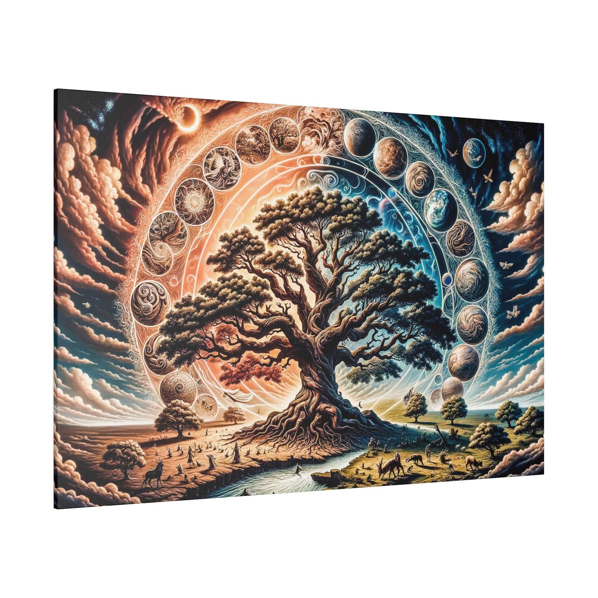 Cosmic Harmony: Tree of Life Universe Canvas Art