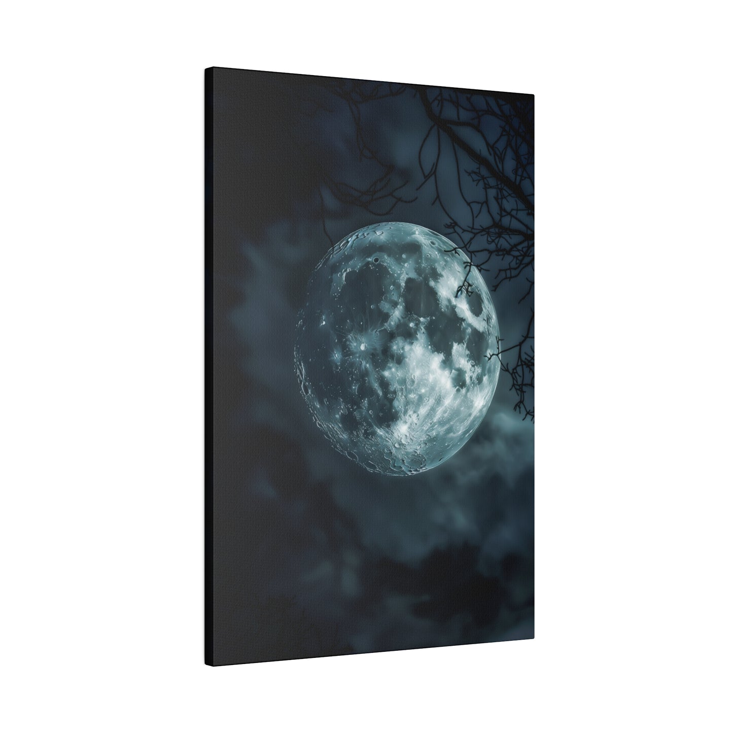 Lunar Whisper: Midnight Moon Canvas Art