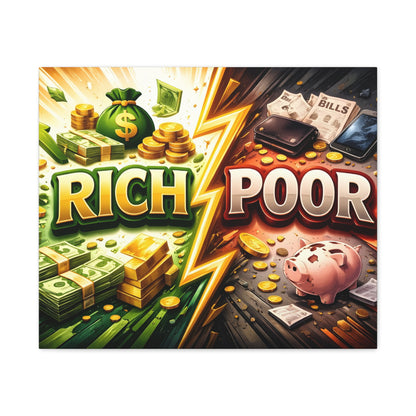 Rich vs Poor Abstract Money Mindset Canvas Canvas image 10