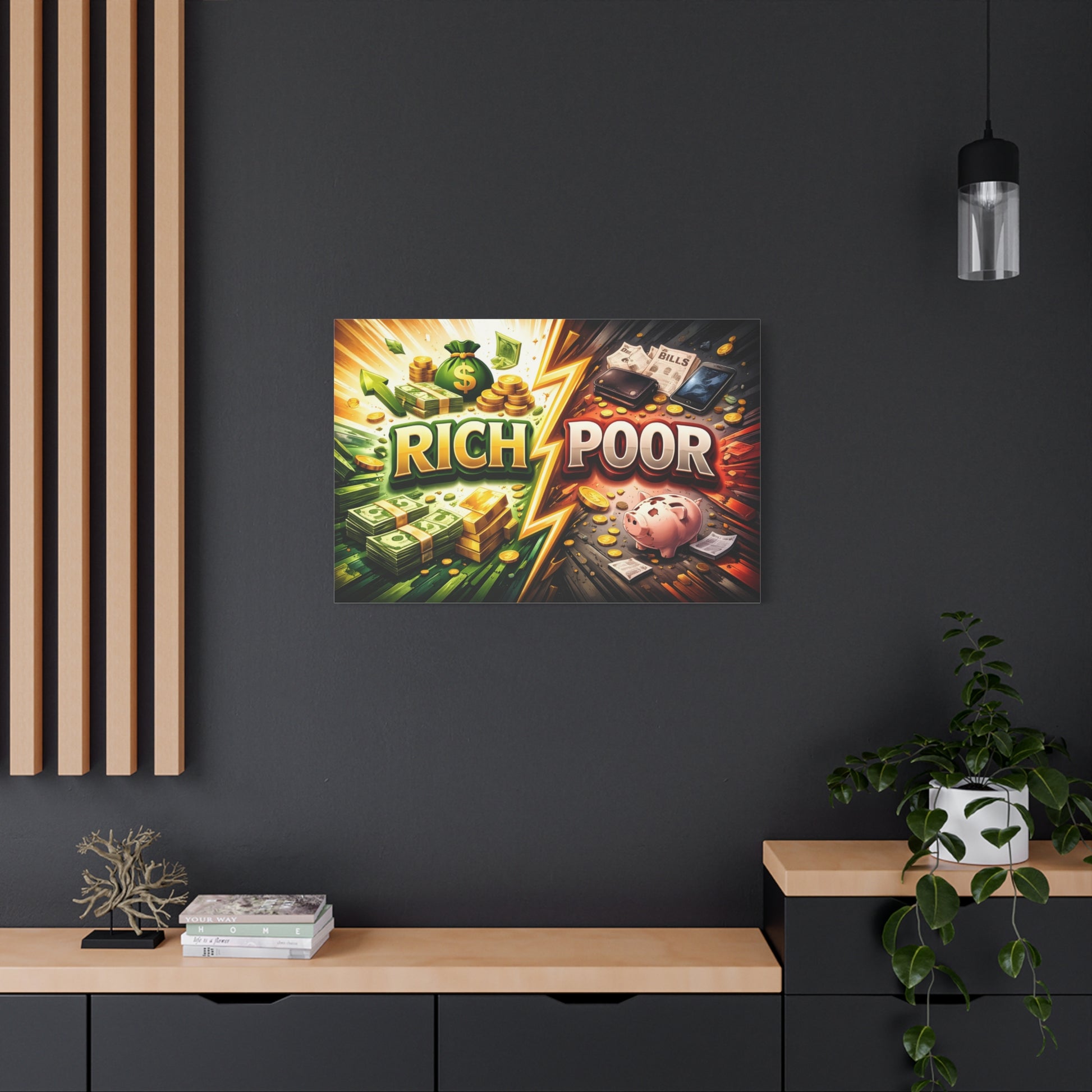 Rich vs Poor Abstract Money Mindset Canvas Canvas image 60