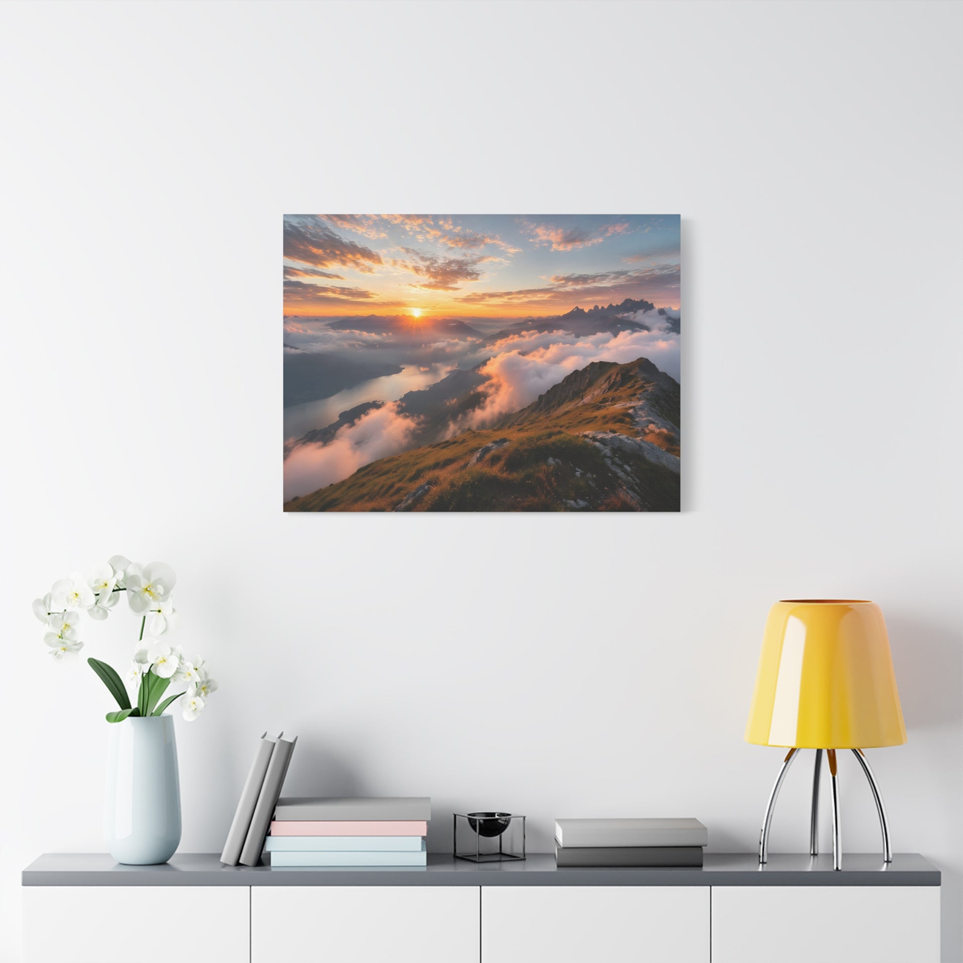 Golden Summit Above the Clouds Canvas Canvas image 61
