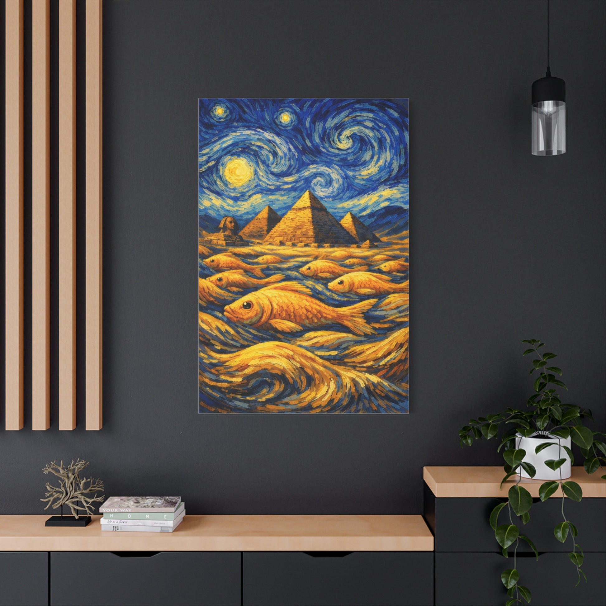 Golden Currents Over Giza – Van Gogh Inspired canvas wall art, product image 49 of 52