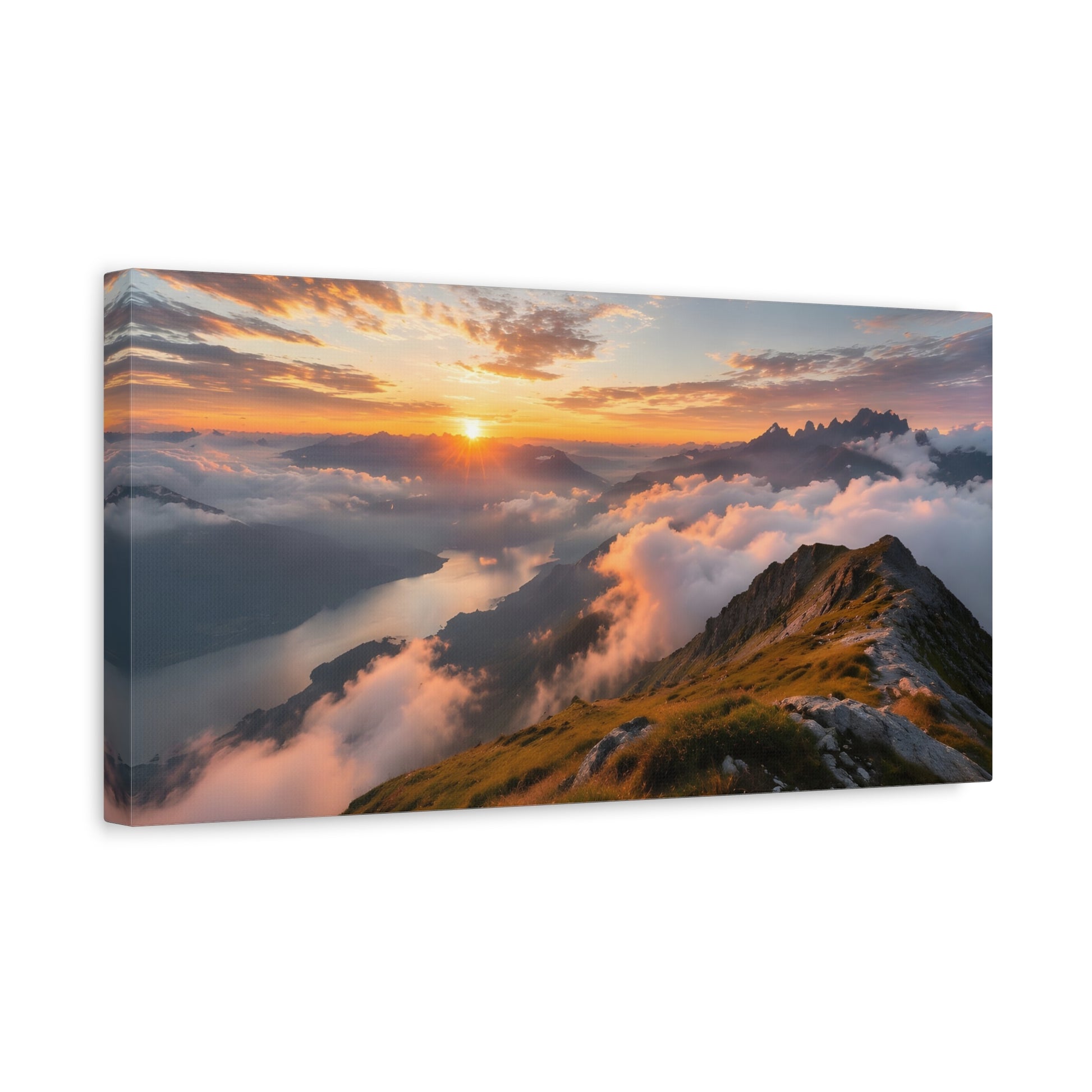 Golden Summit Above the Clouds Canvas Canvas image 36