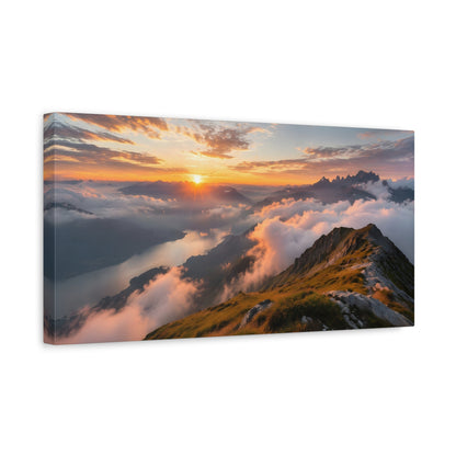 Golden Summit Above the Clouds Canvas Canvas image 36
