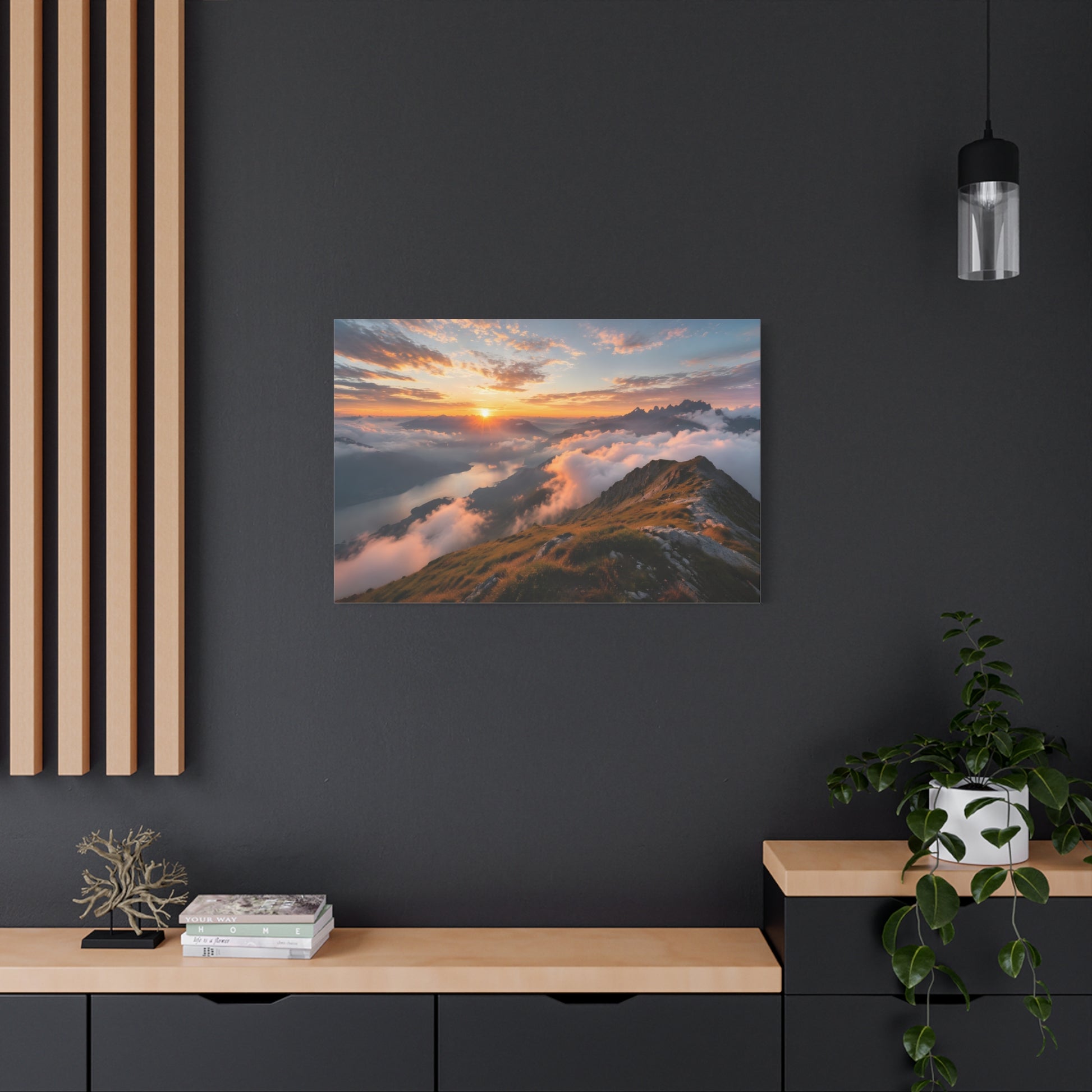 Golden Summit Above the Clouds Canvas Canvas image 65