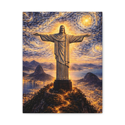 Christ the Redeemer Beneath a Starry Sky – Van Gogh Inspired canvas wall art, product image 3 of 64