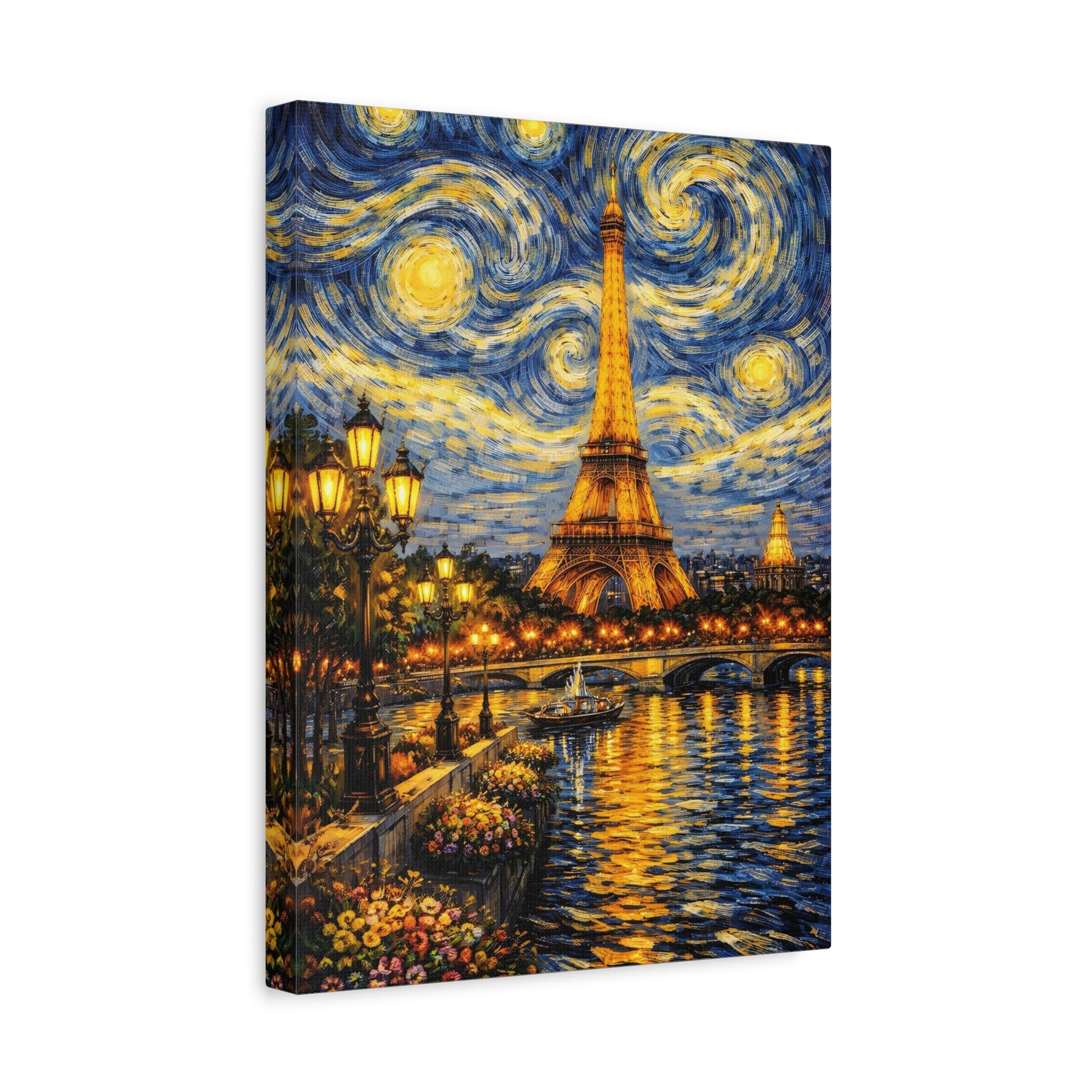 Paris in a Starry Dream – Eiffel Tower Van Gogh Inspired Canvas Print in Van Gogh style canvas art, product image 26 of 64